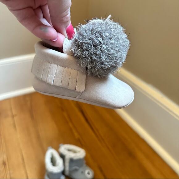 Winter crib shoes animal mocassins SET of 3 SIZE 6-12M - Picture 2 of 6